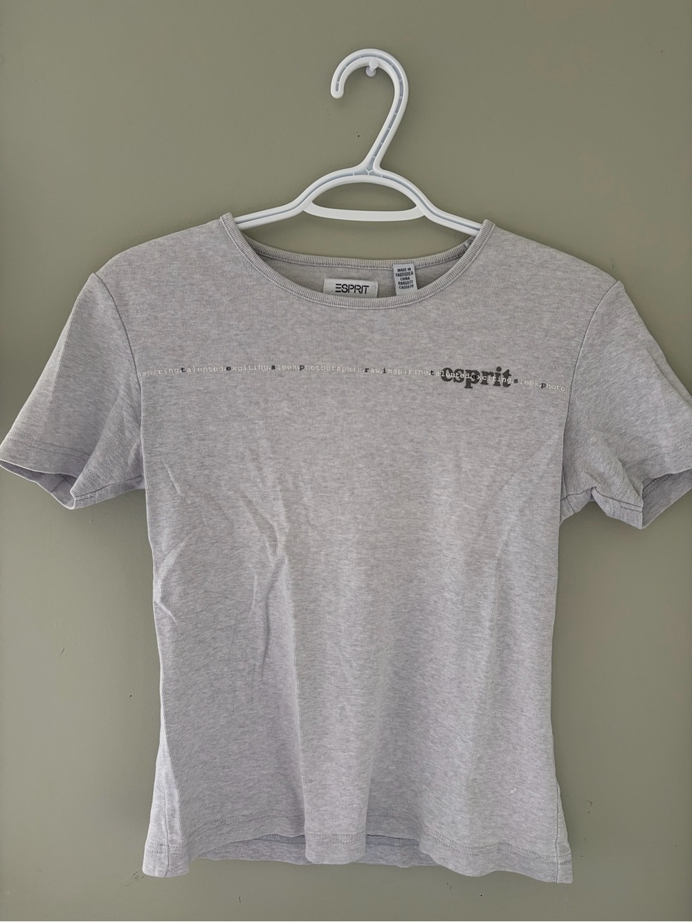Esprit Light Gray Short-Sleeve Logo Tee